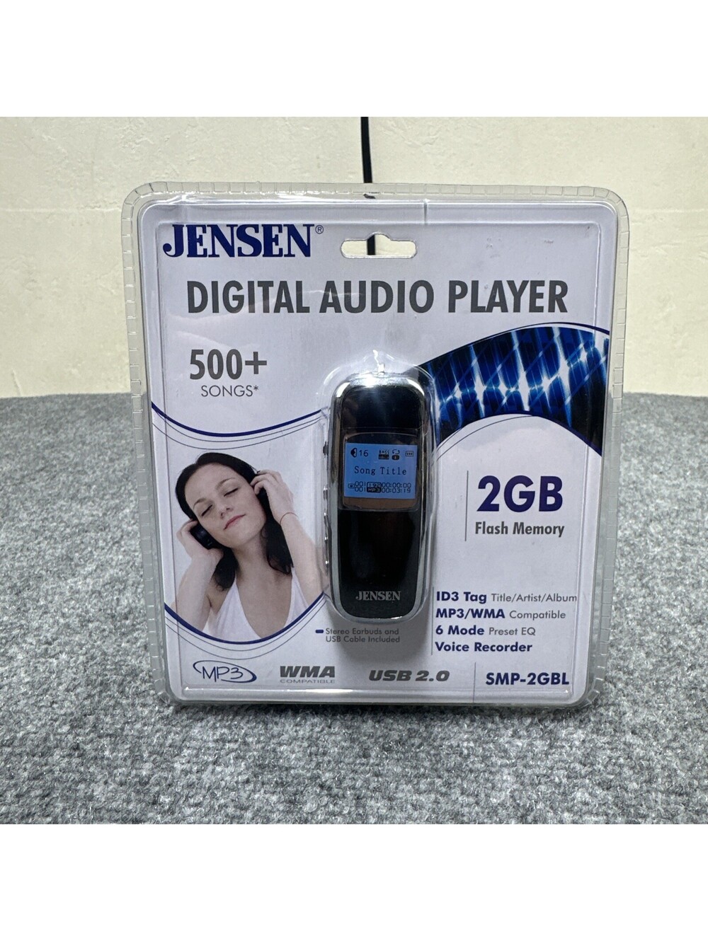 Jensen SMP-2GBL Silver/Black ( 2 GB ) Digital Media Player *NEW FACTORY SEALED*